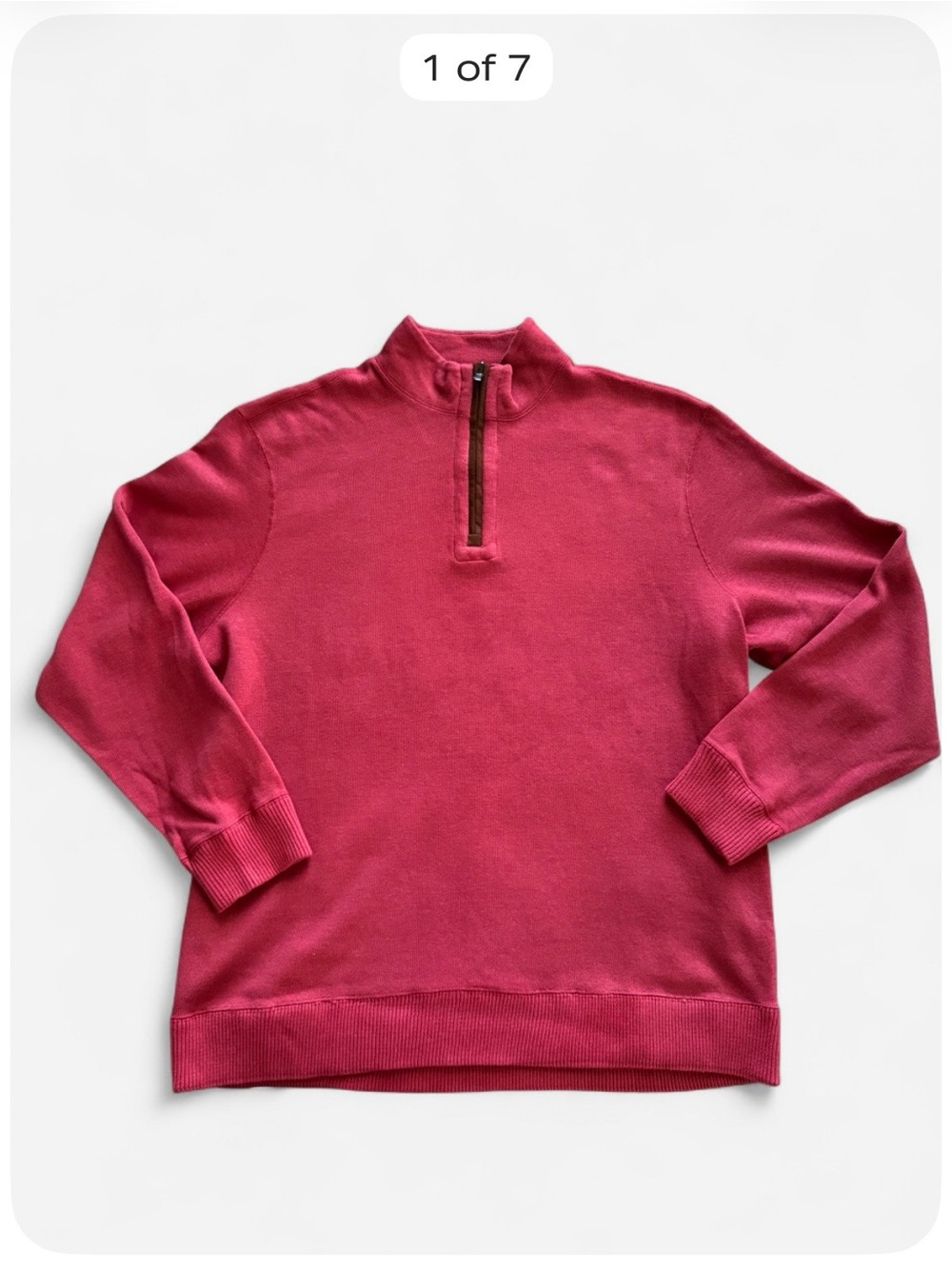 Cremieux Men’s Reversible Quarter Zip Sweater Pullover Red Navy Estimated XL